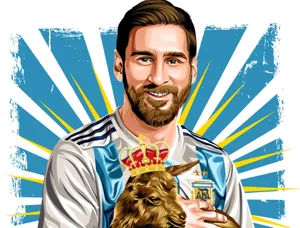 Messi Goat Illustration Wallpaper