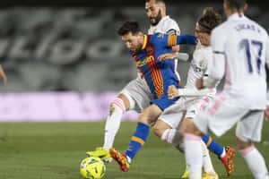 Messi Mastering The Art Of Dribbling Wallpaper