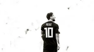 Messi Number10 Blackand White Wallpaper
