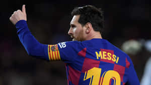 Messi Thumbs Up Celebration Wallpaper