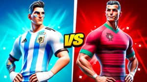 Messi_vs_ Ronaldo_ Animated_ Showdown Wallpaper