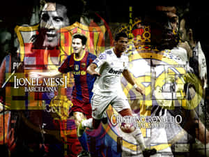 Messi_vs_ Ronaldo_ Football_ Rivals_ Artwork Wallpaper