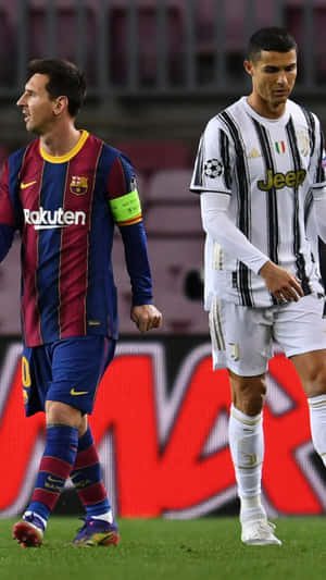 Messiand Ronaldo Football Rivals Wallpaper