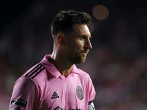 Messiin Inter Miami Pink Jersey Wallpaper