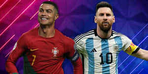 Messivs Ronaldo Soccer Stars Showdown Wallpaper