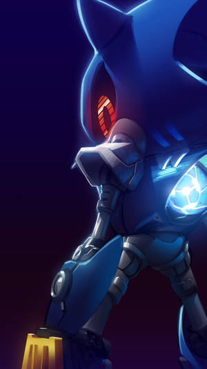 Metal Sonic Dark Blue Art Wallpaper