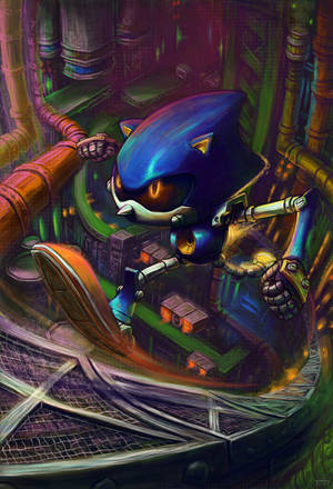 Metal Sonic Digital Drawing Wallpaper