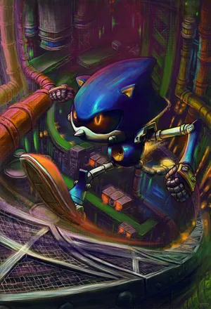 Metal Sonic Digital Drawing Wallpaper