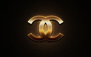 Metallic Glitter Chanel Logo Wallpaper