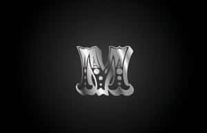 Metallic Liquid M Letter Design Wallpaper