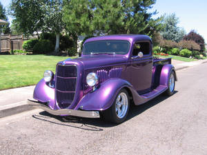 Metallic Purple Old Ford Truck Wallpaper