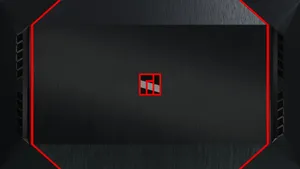 Metallic Red And Black Manjaro Logo Wallpaper