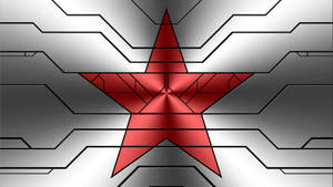 Metallic Red Star Of Winter Soldier Wallpaper