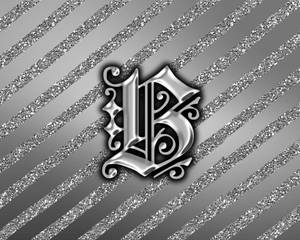 Metallic Silver Letter B Wallpaper