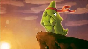Metapod Wearing A Red Headband Wallpaper