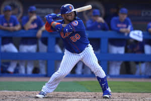 Mets_ Player_ Swinging_ Bat Wallpaper