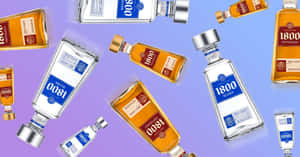 Mexican Brand 1800 Tequila Silver And Reposado Graphic Art Wallpaper