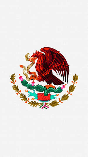 Mexican_ Eagle_ Crest_ Embroidery_ Style Wallpaper