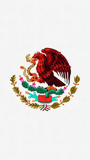 Mexican_ Eagle_ Crest_ Embroidery_ Style Wallpaper