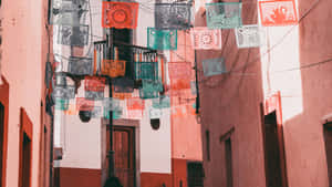 Mexican_ Papel_ Picado_ Street_ Decorations Wallpaper