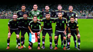 Mexican Soccer Team Proudly Showing Off Their National Pride. Wallpaper