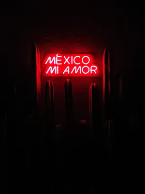Mexico Dark Red Signage Wallpaper