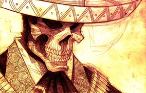 Mexico Themed Skull Art Wallpaper
