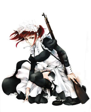 Mey-rin From Black Butler Anime Holding A Rifle Wallpaper
