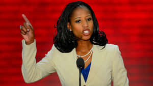 Mia Love Pointing Upward During Speech Wallpaper