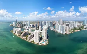 Miami City Aerial Shot Wallpaper