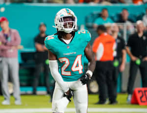 Miami Dolphins Player24 On Field Wallpaper