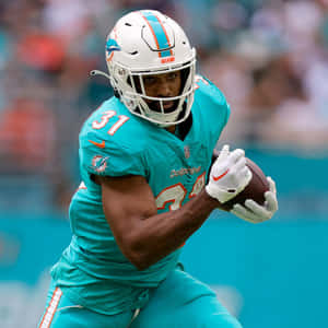 Miami Dolphins Running Backin Action Wallpaper