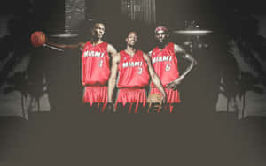 Miami Heat Big Three Chris Bosh Dywane And Lebron Wallpaper