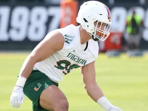 Miami Hurricanes Football Player Action Shot Wallpaper