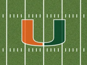 Miami Hurricanes Logo Football Field Wallpaper