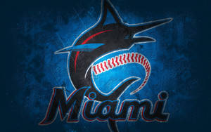 Miami Marlins Blue Stone Background Wallpaper