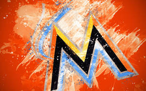 Miami Marlins Painted Grunge Art Wallpaper