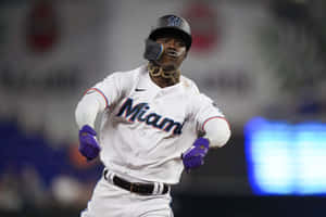 Miami Marlins Player Action Shot Wallpaper