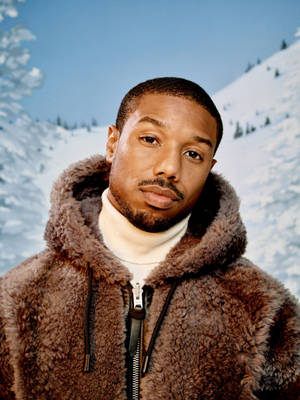 Michael B. Jordan Winter Close-up Portrait Wallpaper