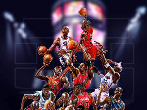 Michael Jordan Dunking During A Game With The Chicago Bulls. Wallpaper