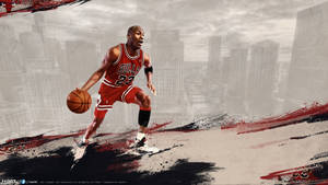 Michael Jordan In Red And Black Wallpaper