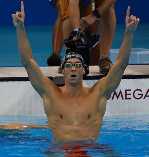 Michael Phelps Celebrating Victory Wallpaper