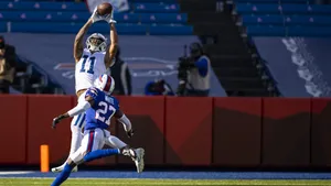 Michael Pittman Jr Catching Football Wallpaper