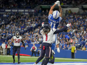 Michael Pittman Jr Catching Football During Game Wallpaper