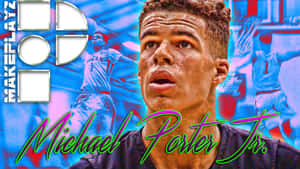 Michael Porter Jr Closeup Vector Art Wallpaper