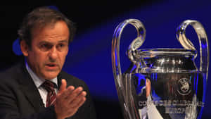 Michel Platini Uefa Champions League Cup Interview Wallpaper