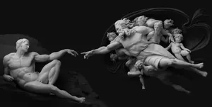 Michelangelo's Famous Painting 'creation Of Adam' Wallpaper