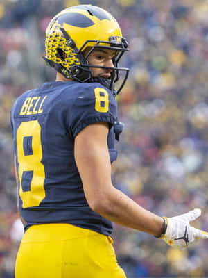 Michigan Football Player Ronnie Bell Number8 Wallpaper