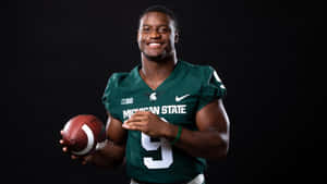 Michigan State Football Player Portrait Wallpaper