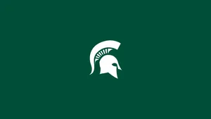 Michigan State Spartans Logo On A Green Background Wallpaper